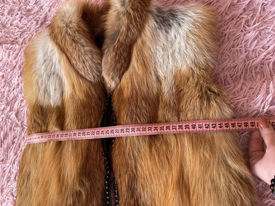 Жіноча жилетка з натурального хутра лисиці, розмір 44