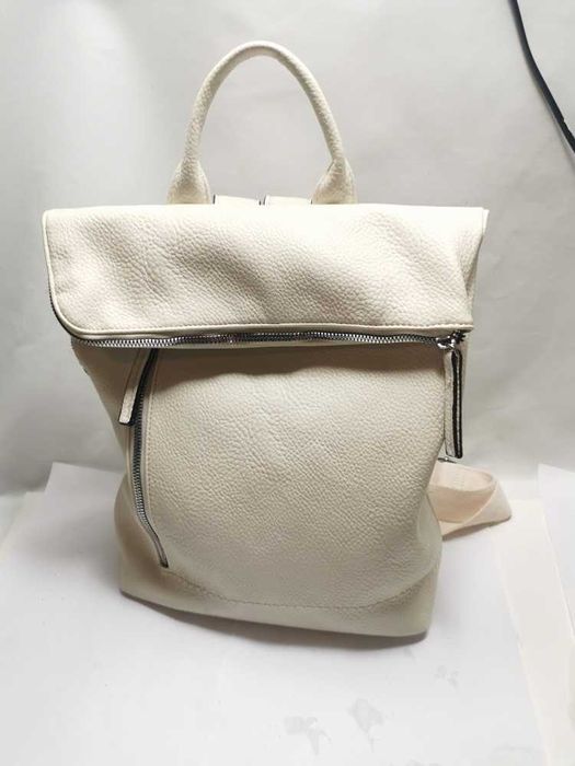 Nowy kremowy plecak damski miejski ekoskóra A4