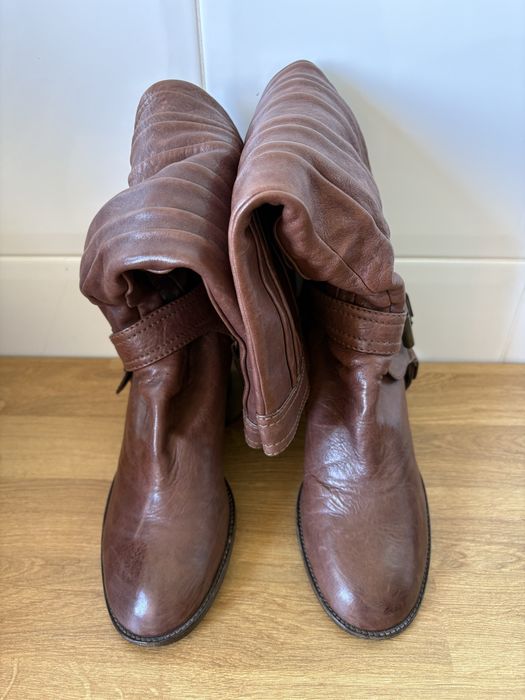 Botas em pele, Kallisté, tamanho39 castanho