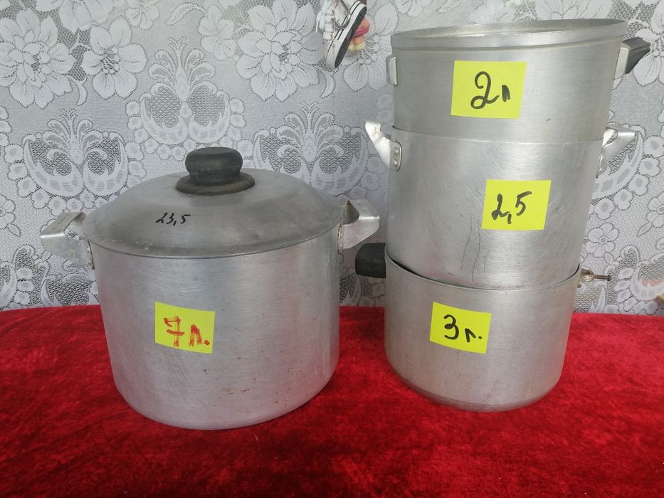 Залишки каструль емальованих, чавунних, алюміневих, казани.