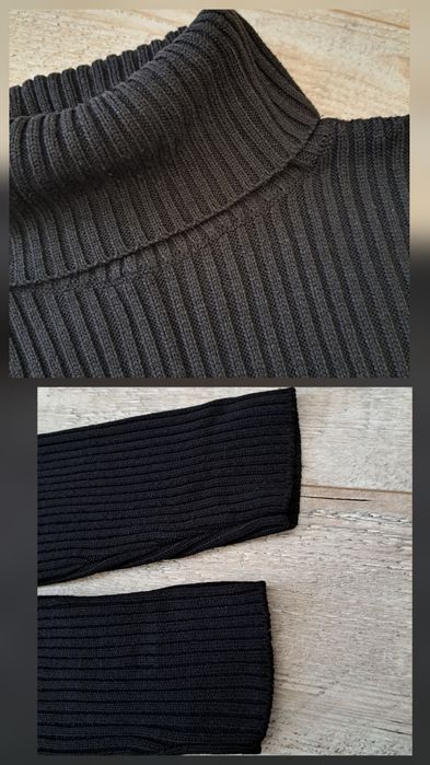 Sukienka dzianinowa z golfem, prążek - BonPrix - rozm M 40/42 - używan