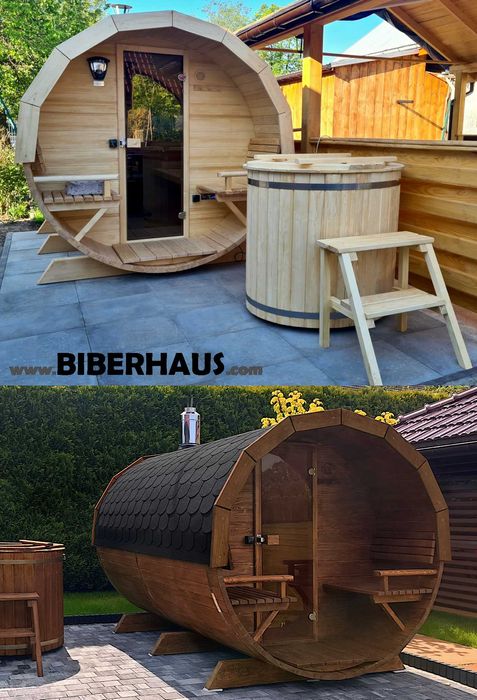 SAUNA Ogrodowa 300 cm + OKNO 100% + PRZEDSIONEK + GRATIS Beczka +Akces