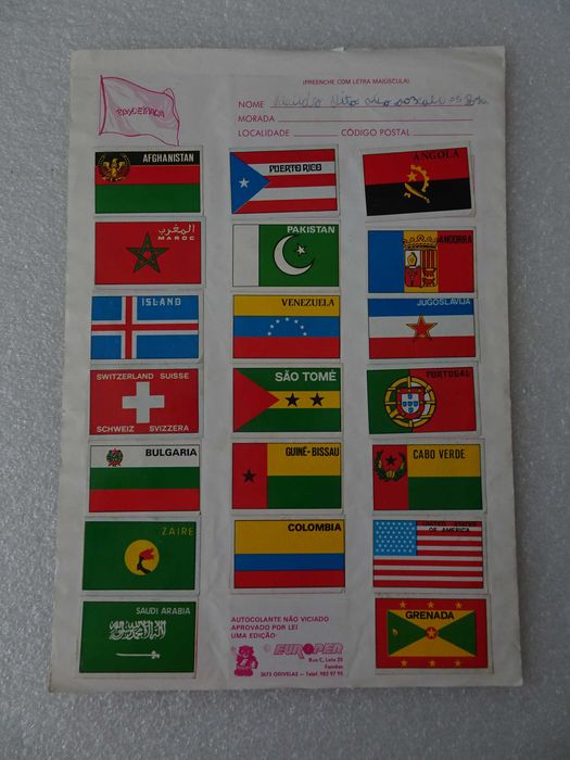 Caderneta de cromos Bandeirada (falta 1 cromo)