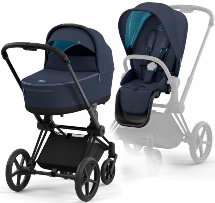 Cybex Priam 4.0 nautical blu,шасі Matt Black