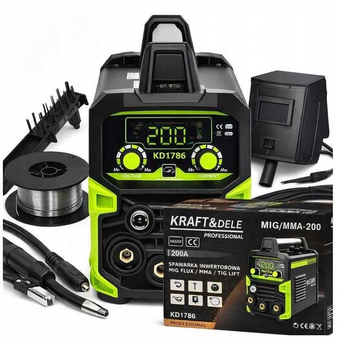 Spawarka Inwertorowa Inwerterowa Migomat MIG FLUX MMA TIG LIFT 200A