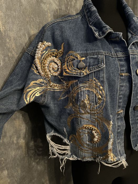 Kurtka jeans Gil Santucci-ozdoby koraliki r.L