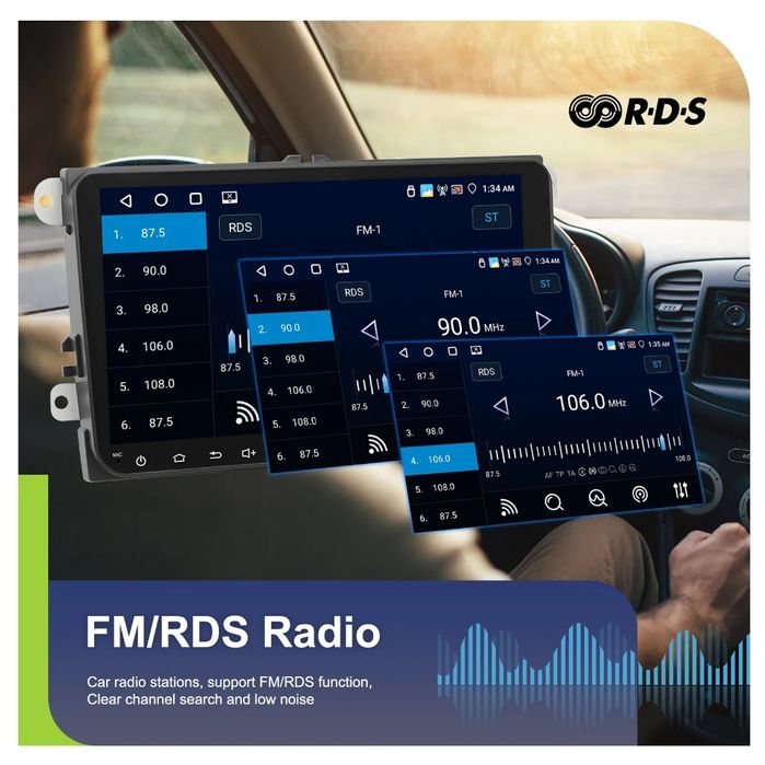 Rádio Android com Carplay 9 polegadas VW Seat Skoda 4/64GB WiFi GPS BT