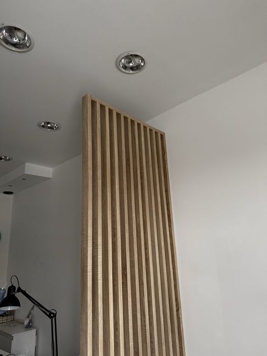 Ścianka z lameli, śćianka drewniana,  gotowy zestaw dąb Sonoma