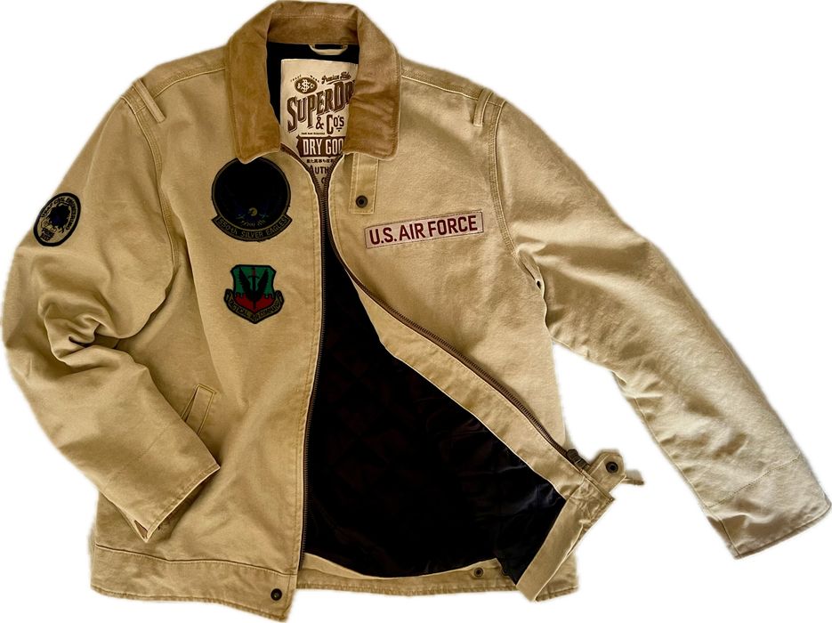 Куртка бомбер Superdry Super Aces, размер M-L.