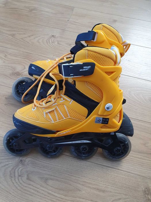 Rolki Oxelo r. 35-38 żółte, regulowane