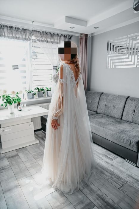 Suknia ślubna  brzoskwiniowa xl/xxl
