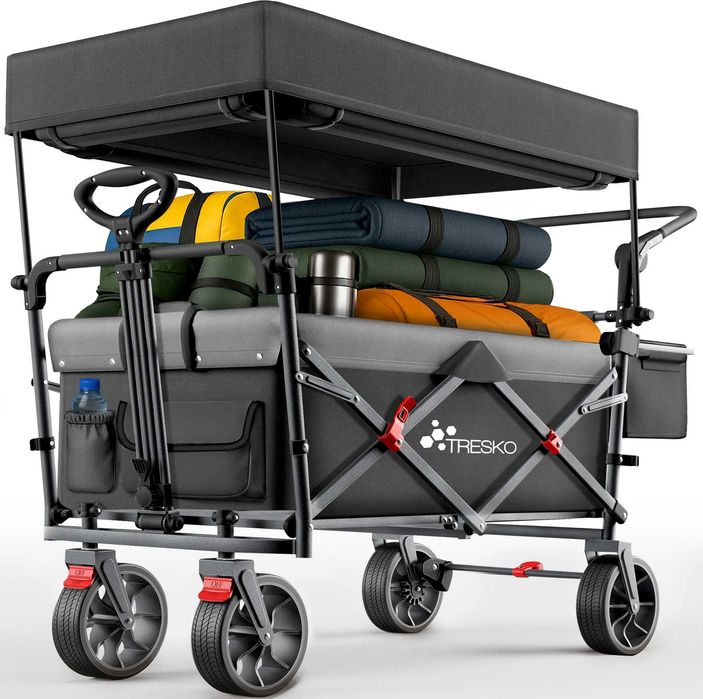 Składany wózek z dachem, komorą chłodzącą i roletami bocznymi 150 kg
