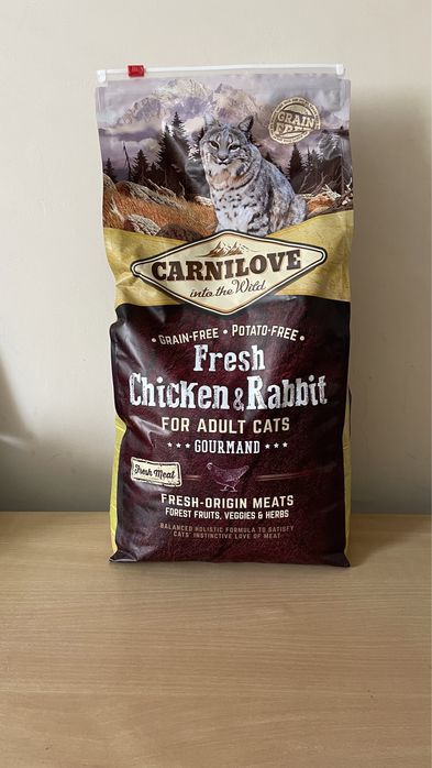 Carnilove Fresh Chicken Rabbit 6кг, корм для котів курка кролик