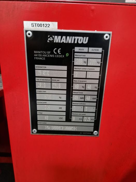 Podnośnik koszowy zwyżka Manitou 150 AETJ