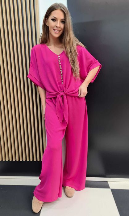 Komplet damski lekki fuksja oversize Italy !!!