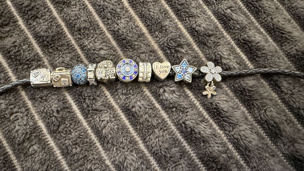 Браслет pandora 50 см та 10 шармів