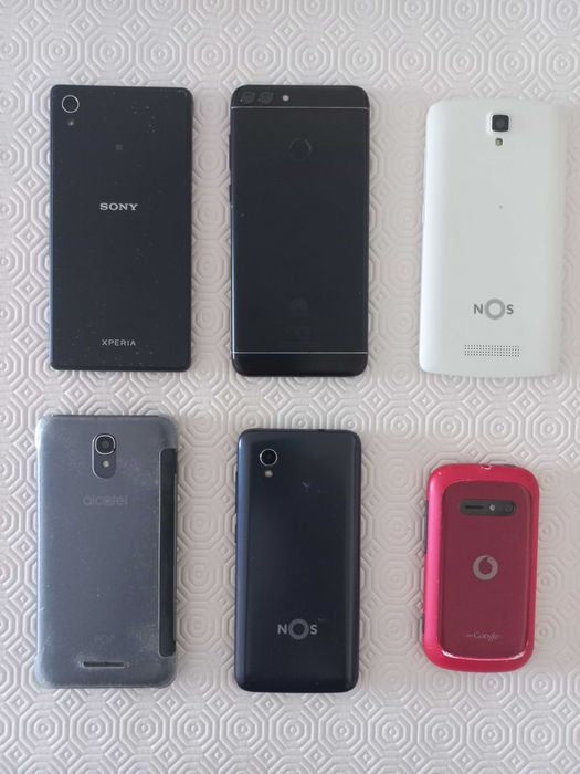 6 telemóveis antigos/usados