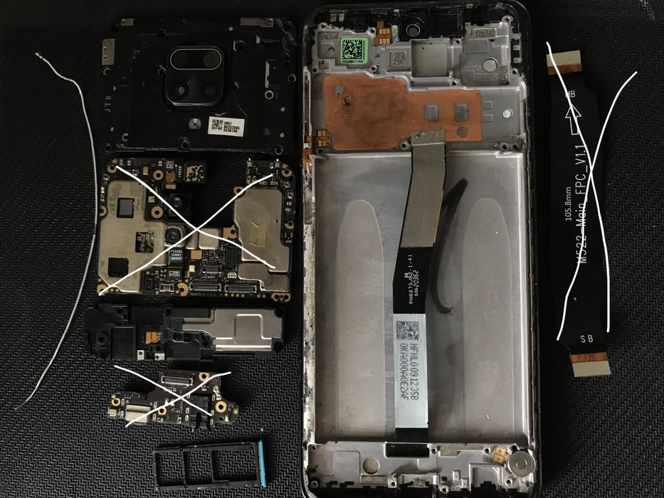 Разборка Redmi 9 note pro