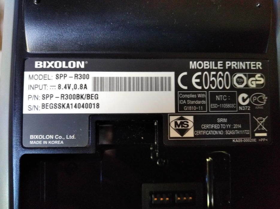 Bixolon SPP-R300BK przenośna drukarka paragonów bluetooth