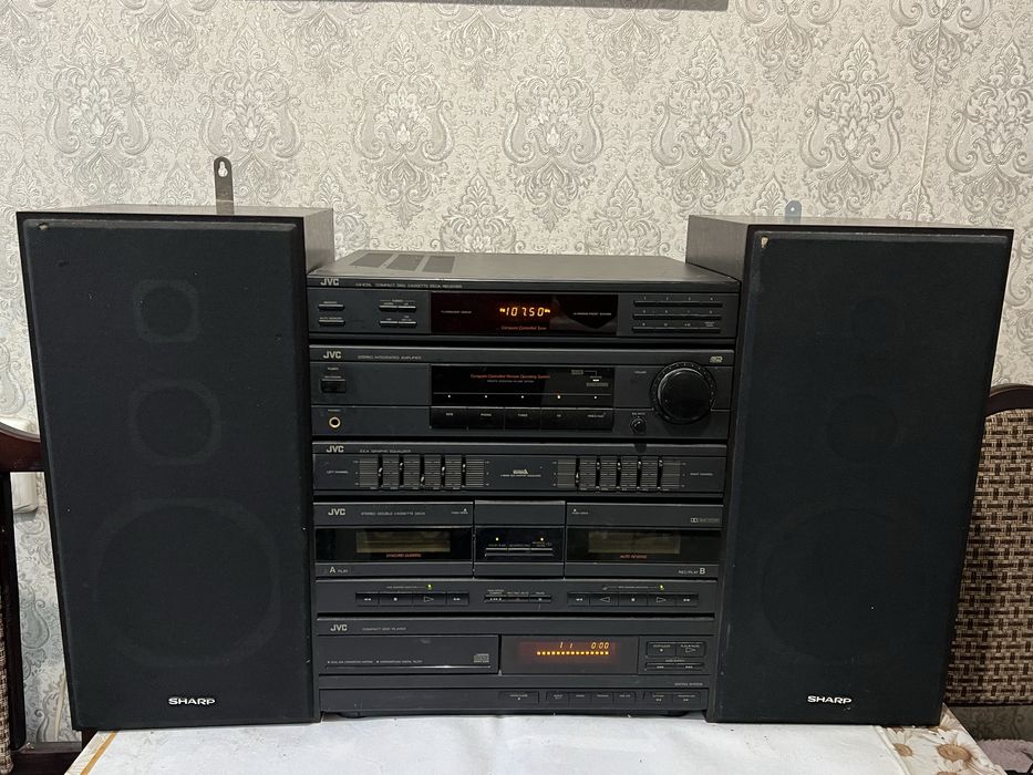 Музичний центр JVC (модульний) + колонки Sharp | Вінтаж