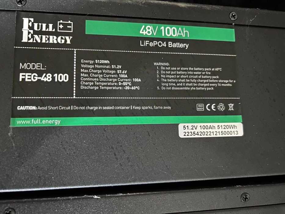 Продам комплект резервного живлення / сонячної системи  Full Energy + 2× LiFePO4 48V 100Ah (10.24 кВт⋅год)