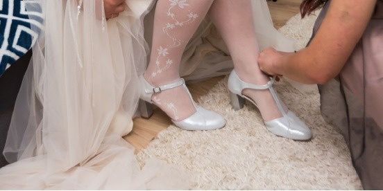 Buty półbuty na korku slupku ślubne 40