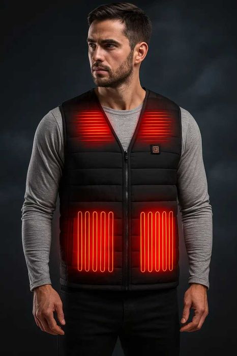 Жилет с подогревом USB | Унисекс, 3 режима нагрева,  от пауэрбанка