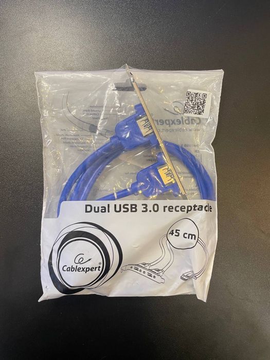 Адаптер 20pin—>USB 3.0 2x с кронштейном