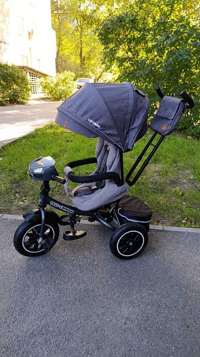 Новый детский велосипед с родительской ручкой Tilly Cayman grey