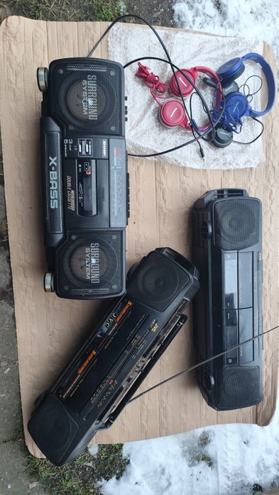 Radiomagnetofon Sharp JVC 3 sztuki