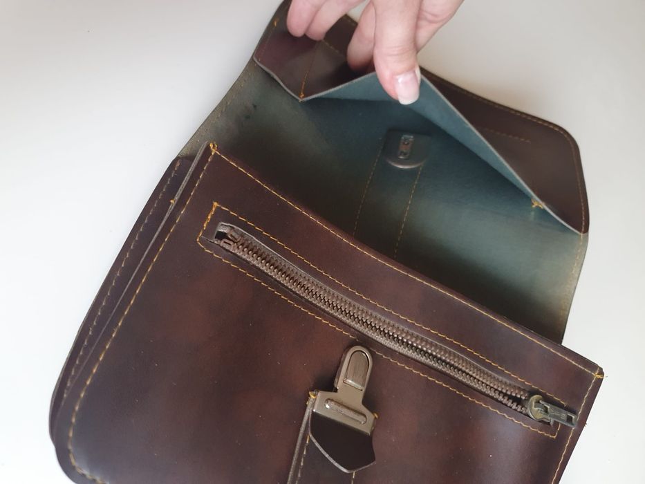 Vintage męska skórzana saszetka