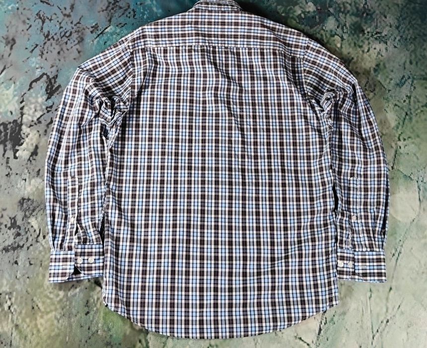 Jean Paul France – Elegancka Koszula Męska M w Kratkę Blue/Brown Nowa