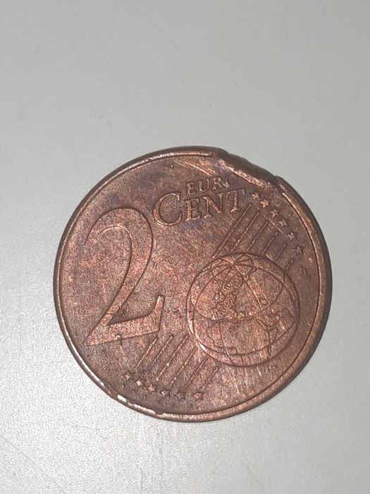 Moeda 2 centimos com erro.