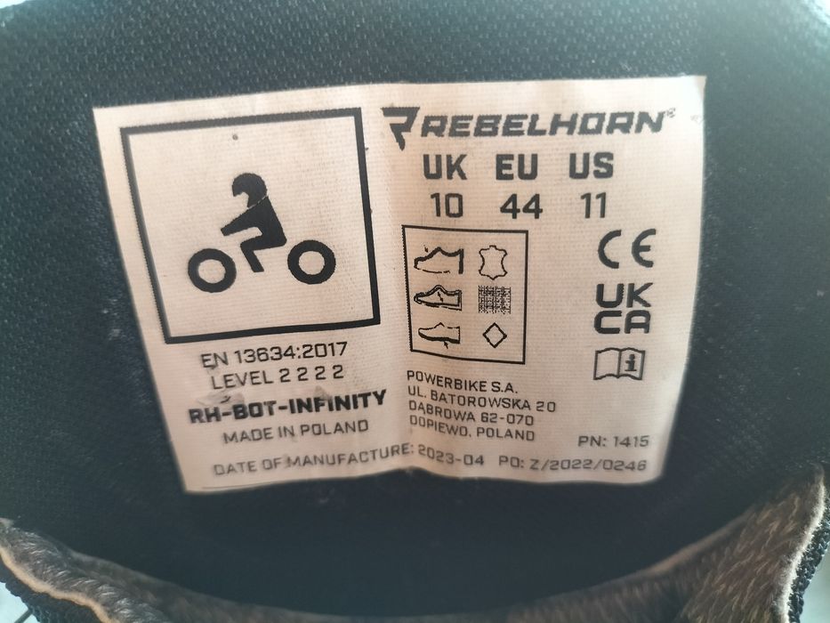 Buty motocyklowe Rebelhorn Infinity  Black rozmiar 44