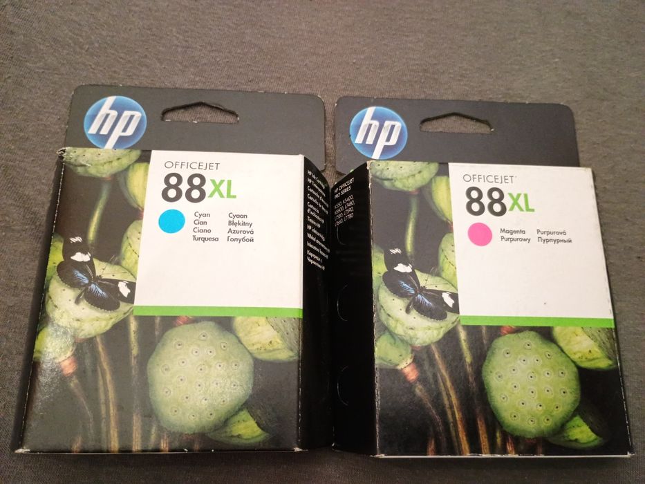 Zestaw 2 nowych oryginalnych tuszy HP 88XL błękitny purpurowy