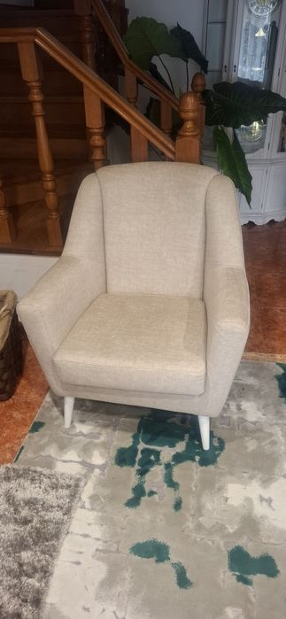 Conjunto 2 sofás sala bege/creme