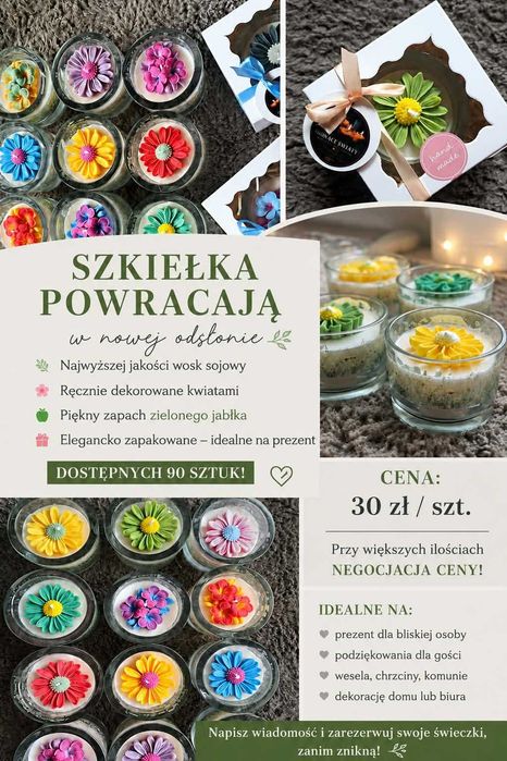Świeczki sojowe, zapachowe