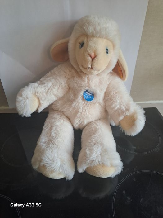 Steiff Bose Sammler Lamm Nr. 1 – Limitowana edycja, biała owca z metką