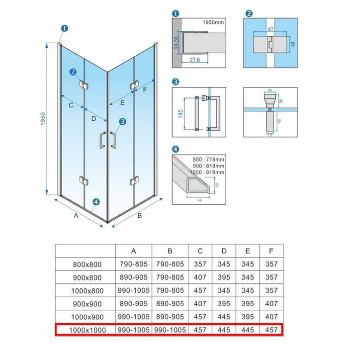 Kabina prysznicowa Hydrosan KZ08D Black – powystawowa