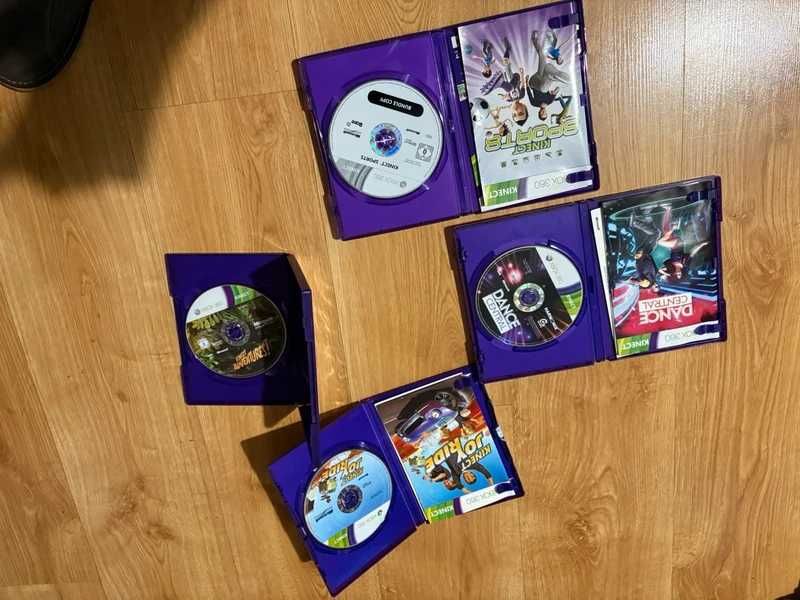 Xbox 360  4 gry na kinect Sports Dance central joy ride adventures