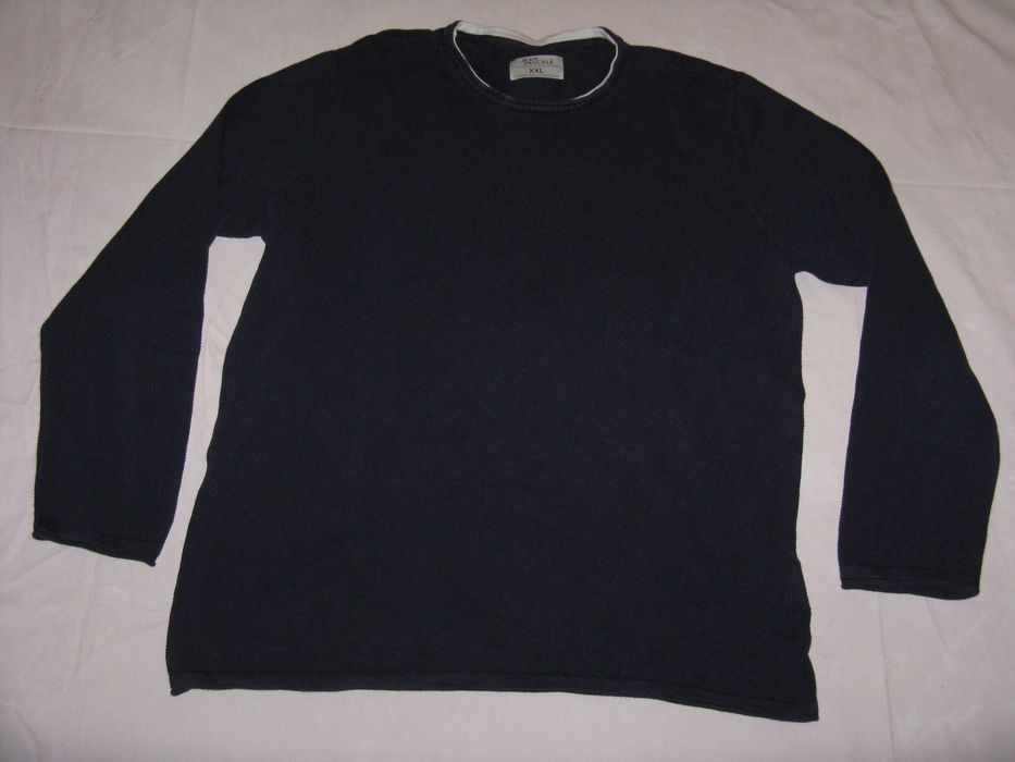 bluza granatowa Jean Pascale XXL 2XL bawełna duża klata 130cm