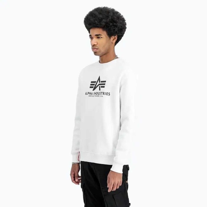 Світшот Alpha Industries білий з принтом