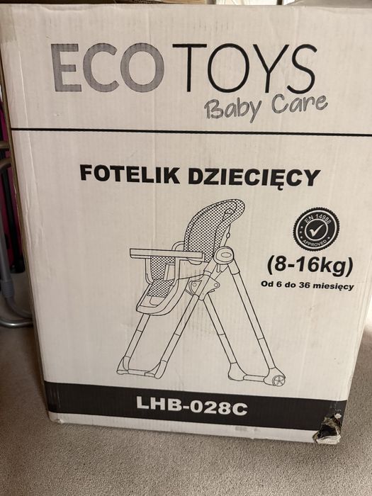 Krzesełko do karmienia Eco Toys LHB-028C – stan bardzo dobry