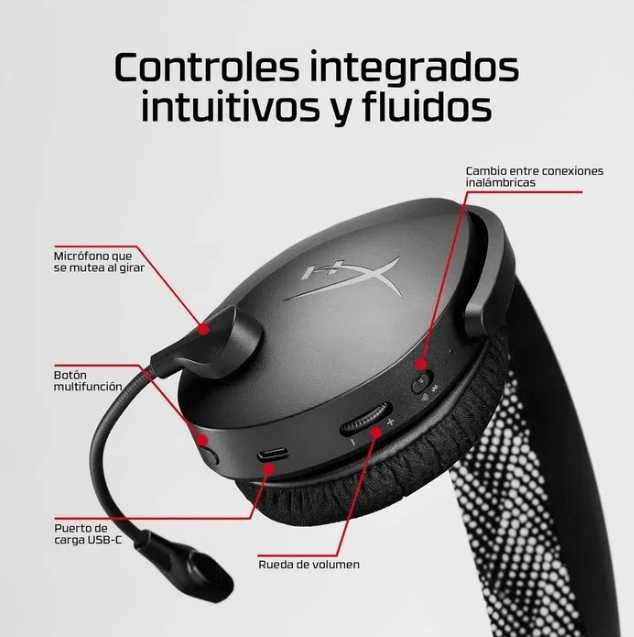 HyperX Cloud Jet Gaming Headset, sem fios, dupla conexão