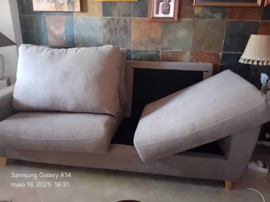 Sofá 2 lugares beje