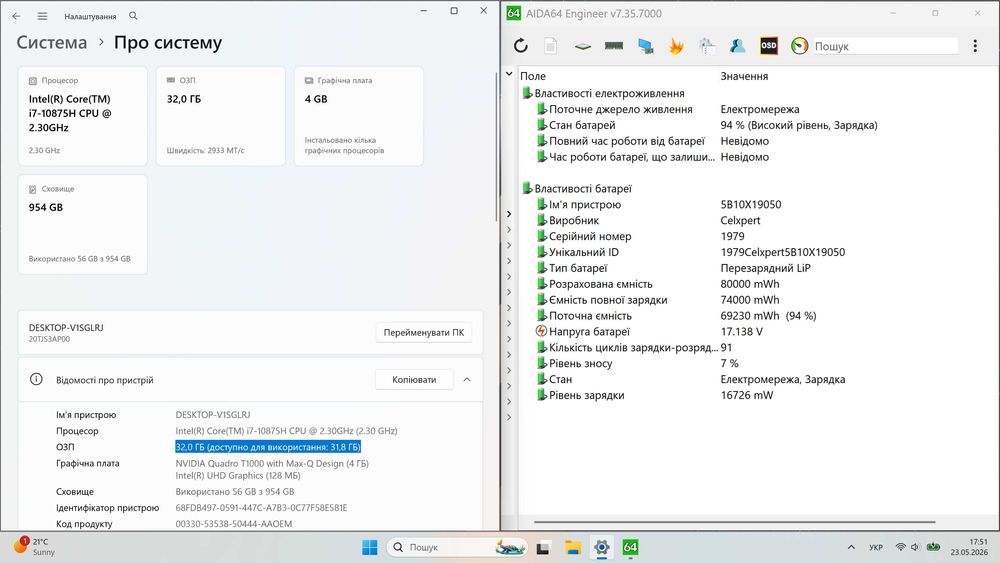 Lenovo ThinkPad P1 Intel® і7 _1000gb SSD_ 4K дисплей_ 32gb RAM_ Nvidia_ 93% Батарея