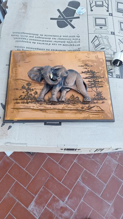 Quadro de Elefante de Angola Antigo