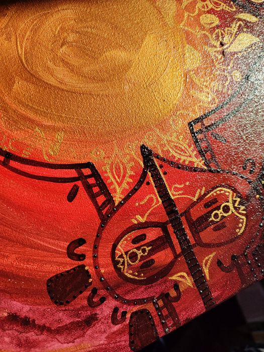 Картина "Сонце - енергія вогню"  В студію/кабінет йоги етно