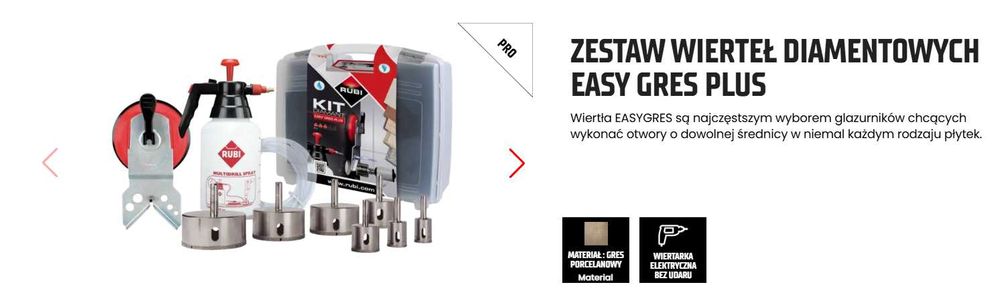 Zestaw wierteł diamentowych RUBI Easy Gres Plus