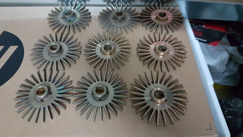 Wirniki mosiężne do pomp 7 sztuk